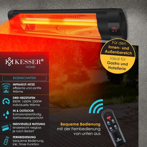  [아마존베스트]KESSER Infrared Heater 2500 Watt Radiant Heater Patio Heater with Remote Control, Wall Mount, Power: 2500 W with Remote Control