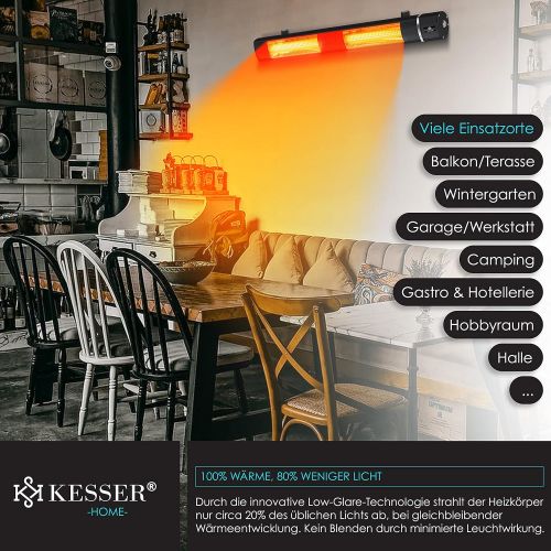  [아마존베스트]Kesser Infrared Radiant Heater, 3000 W Infrared Radiant Gastro Bar Multi Heater, Quartz Infrared Heater, Patio Heater, Changing Table Heater, Infrared Wall Radiant Heater