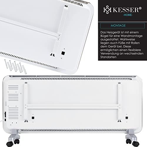  KESSER Electric Glass Heater Glass Convector Electric Heating Radiator Touchscreen App WiFi Function Including Remote Control LCD Display Timer Standing or Wall Device 2000 Watt B