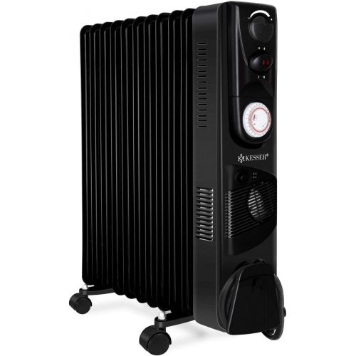 Kesser Oil Radiator Electric Heater 2500 W Oil Radiator Mobile Timer Fan Automatic Shut Off Variable Temperature Control Overheating Protection