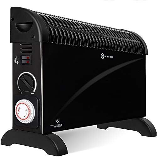  KESSER Convector 2000 Watt Heater 24 Hour Timer with Frost Guard Continuous Thermo Control Turbo Heater 3 Levels Support Grooves, black