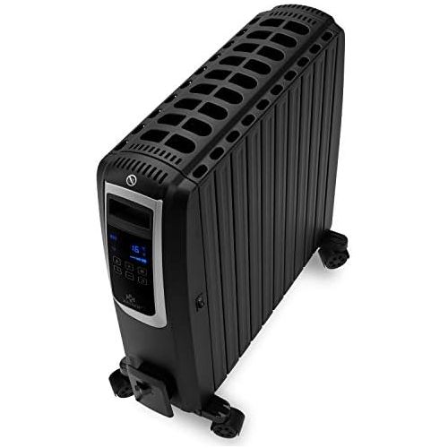  Kesser 2500 W Oil Radiator With Digital Display, Remote Control, Electric Energy Saving Radiator With 10 Ribs, Timer, 4 Heat Settings, Thermostat, Safety Shut Off Function, black