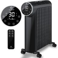 KESSER Oil Radiator 2500 W Electric Heater Electric Heater Energy Saving with Display WiFi App & Remote Control Touch Screen Mobile Oil Radiator 24 Hour Timer, Thermostat & Over