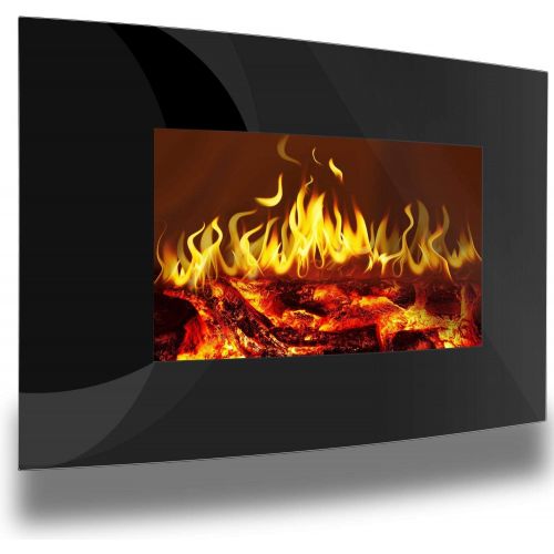  Kesser Electric Fireplace with Heater, Fireplace Wall Fireplace, Remote Control 900 W / 1800 W Electric, Decorative Fireplace Adjustable Flame Effect 5 Levels, Electric Fireplace F