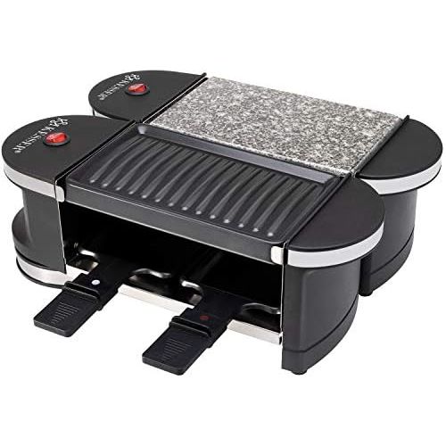  KESSER 2 in 1 Raclette / Table Barbecue Party Grill 360° Hinge Pans and Wooden Spatula