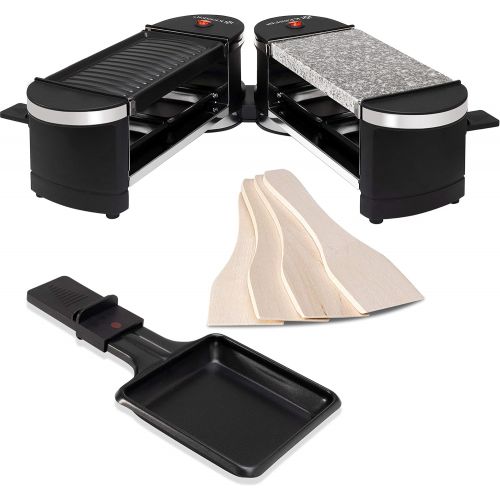  KESSER 2 in 1 Raclette / Table Barbecue Party Grill 360° Hinge Pans and Wooden Spatula