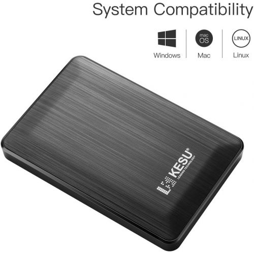  [아마존 핫딜] KESU 2.5 500GB Ultra Slim Portable External Hard Drive USB3.0 HDD Storage Compatible for PC, Desktop, Laptop, Xbox One, Xbox 360, PS4(Black)