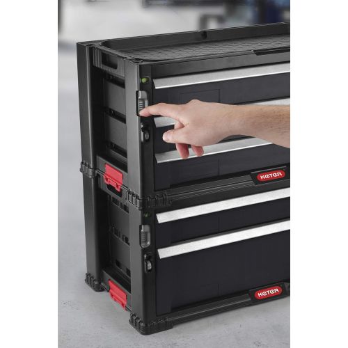  Keter 240762 5 Drawer Modular Garage & Tool Organizer, Black