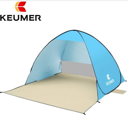  KEUMER Beach Tent Beach Umbrella Outdoor Sun Shelter Cabana Automatic Pop Up UPF 50+ Sun Shade Portable Camping Fishing Hiking Canopy Easy Setup Windproof 1-3 Person