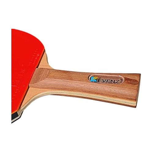  KEVENZ 2-Pack Patent Advanced Table Tennis Racket Come with Anti-Skid Handle, Wooden Blade Surrounded by Rubber