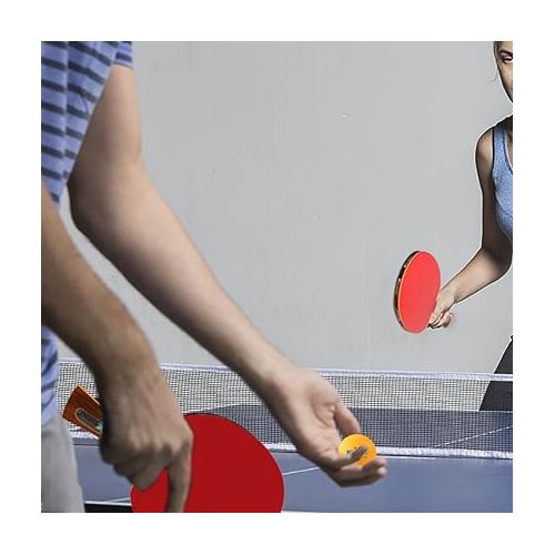  KEVENZ 2-Pack Patent Advanced Table Tennis Racket Come with Anti-Skid Handle, Wooden Blade Surrounded by Rubber