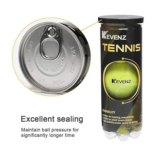  KEVENZ Professional Tennis Balls, Highly Elasticity, More Durable, for Competiton and Training, Pack of 12
