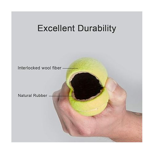  KEVENZ Professional Tennis Balls, Highly Elasticity, More Durable, for Competiton and Training, Pack of 12