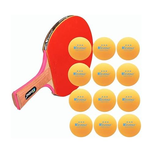  KEVENZ 60-Pack 3 Star Ping Pong Balls, 40+mm Advanced Table Tennis Ball, Bulk Outdoor Ping Pong Balls, Orange