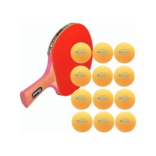  KEVENZ 60-Pack 3 Star Ping Pong Balls, 40+mm Advanced Table Tennis Ball, Bulk Outdoor Ping Pong Balls, Orange