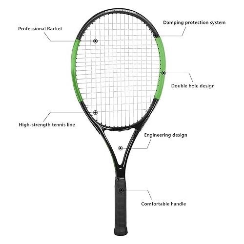 KEVENZ Tennis Racket with Carring Bag,Professional Tennis Racquet for Adults, Light Weight and Shock Proof, Green…