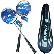 KEVENZ 2 Pack Graphite High-Grade Badminton Racquet, Professional Carbon Fiber Badminton Rackets, 1 Black and 1 Red Racket, 1 Carrying Bag