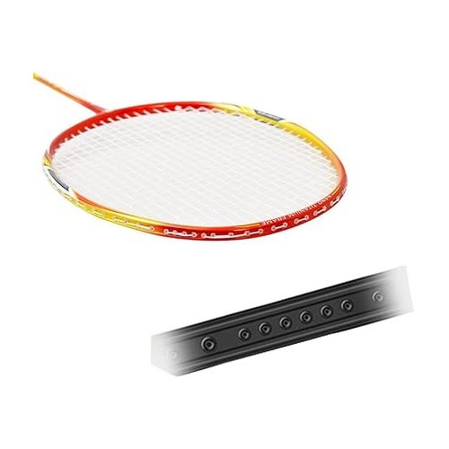  KEVENZ 2 Pack Graphite High-Grade Badminton Racquet, Professional Carbon Fiber Badminton Rackets, 1 Black and 1 Red Racket, 1 Carrying Bag
