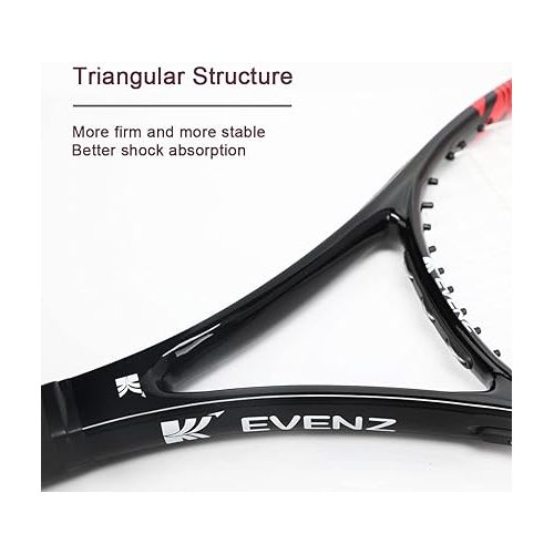  KEVENZ Tennis Racket for Adults, Tennis Racquet with Carring Bag, Carbon Fiber, Light Weight and Shock Resistant, Orange