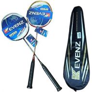 KEVENZ 2 Pack Graphite High-Grade Badminton Racquet, 12-Pack Goose Feather Badminton Shuttlecocks, Professional Carbon Fiber Badminton Racket Included Black Red Color Rackets 2 Carrying Bag