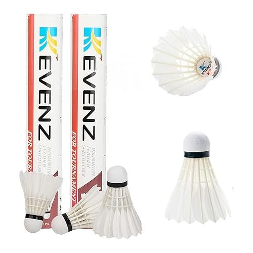 KEVENZ Badminton Birdie, 24 Pack Badminton Birdies with Great Stability and Durability, High Speed Badminton Shuttlecocks for Training and Competition