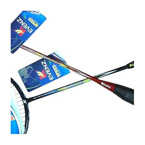  KEVENZ 12-Pack Advanced Nylon Feather Shuttlecocks, Carbon Fiber Badminton Rackets