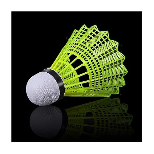  KEVENZ 12-Pack Advanced Nylon Feather Shuttlecocks, Carbon Fiber Badminton Rackets