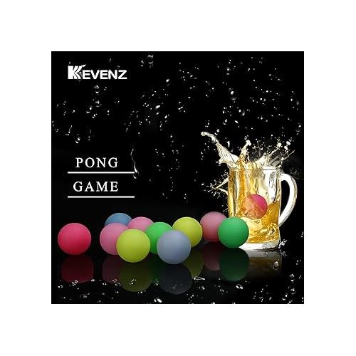  KEVENZ 60 or 120 Pack Ping Pong Balls, 40+mm Assorted Color Table Tennis Balls, Multi-Color Pong Balls for Pong Games, Arts and Craft, Party Decoration, Not for Ball Pit
