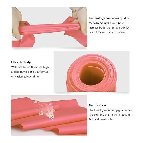 KEVENZ Resistance Loop Elastic Bands, Thick Road Increased by 0.3 mm, Greater Resistance, More Durable, Yoga Loop with Instruction Guide, Carry Bag