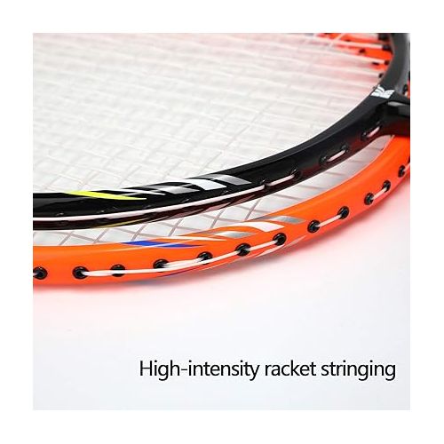  KEVENZ Badminton Racket Set, 2 Carbon Fiber Badminton Racquet, 3 Goose Feather Badminton Birdie, 2 Racket Grip and 1 Carring Bag