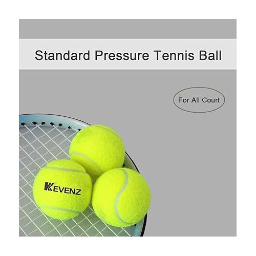  KEVENZ 12-Pack Standard Pressure Training Tennis Balls, Highly Elasticity, More Durable, Good for Beginner Training Ball