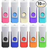 KEXIN 64GB Flash Drive 10 Pack Thumb Drive 64 GB USB Flash Drives 64G USB Drive Bulk Jump Drive Swivel Pen Drive Data Storage USB Stick with LED Indicator 64G