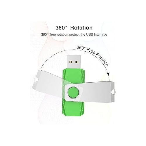  KEXIN 64GB Flash Drive 10 Pack Thumb Drive 64 GB USB Flash Drives 64G USB Drive Bulk Jump Drive Swivel Pen Drive Data Storage USB Stick with LED Indicator 64G