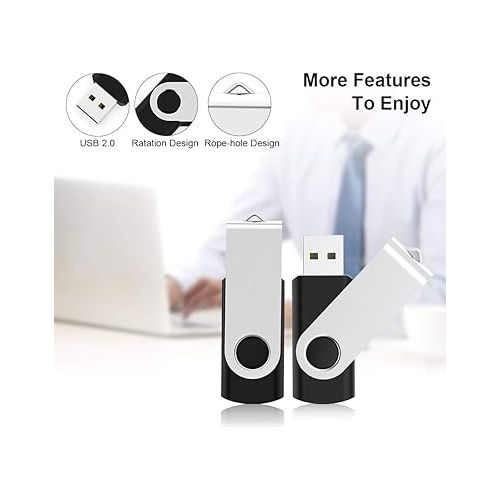  KEXIN 64GB USB Flash Drive 10 Pack Thumb Drive Flash Drive 64 GB USB Stick Jump Drive USB 2.0 Thumb Drives Pen Drive