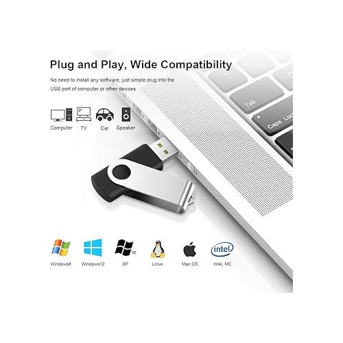  KEXIN 64GB USB Flash Drive 10 Pack Thumb Drive Flash Drive 64 GB USB Stick Jump Drive USB 2.0 Thumb Drives Pen Drive