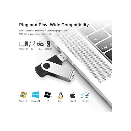  KEXIN Flash Drive 16GB USB 3.0 Flash Drive 16 GB Thumb Drive USB Drive Bulk Jump Drive Swivel Pen Drive with LED Indicator 16G USB 3.0