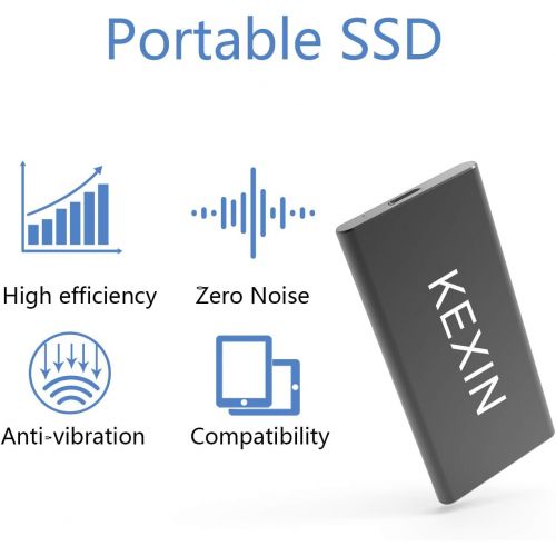  [아마존 핫딜] KEXIN 1TB SSD Drive External SSD Read/Write Up to 540MB/s Portable Solid State Drive - USB-C, USB 3.1, X1 Pro Black
