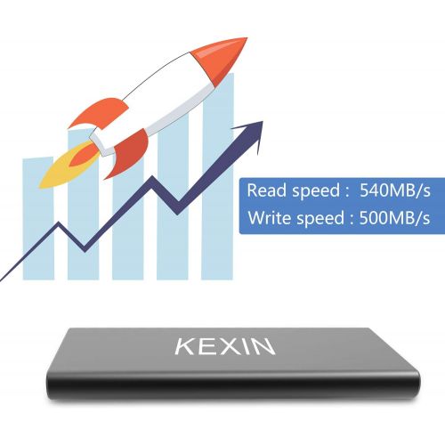  [아마존 핫딜] KEXIN 1TB SSD Drive External SSD Read/Write Up to 540MB/s Portable Solid State Drive - USB-C, USB 3.1, X1 Pro Black