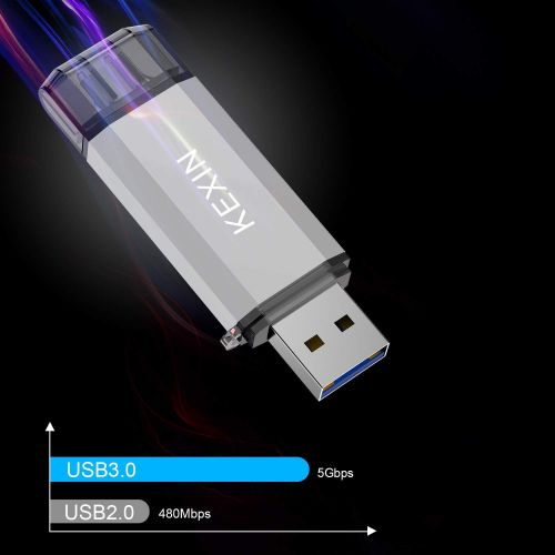  [아마존 핫딜]  [아마존핫딜]USB Stick 32GB, KEXIN OTG Speicherstick 2-in-1 Flash Drive USB 3.0 Memory Stick USB Type C Stick USB Pen Drive USB Flash Laufwerk fuer PC/Laptop/Notebook, und andere USB-Gerate Silb