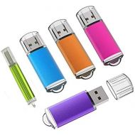 [아마존 핫딜]  [아마존핫딜]KEXIN USB Stick, 5 Bunt USB-Stick 4GB Stueck Speicherstick 2.0 Mini Flash-Laufwerk Memory Sticks mit Kappe (Blau, Lila, Hot-Pink,Gruen, Orange) (4GB*5PCS)