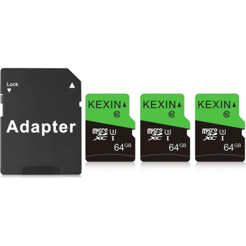  KEXIN 64GB Micro SD Card Class 10, U3, MicroSDXC UHS-I C10 Full HD & 4K UHD Memory Card, High Speed Flash TF Card, 3 Pack