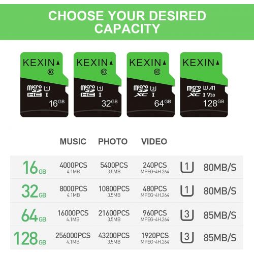  KEXIN 3 Pack 32GB Micro SD Card Memory Card MicroSDHC UHS-I Memory Cards Class 10 High Speed Card, C10, U1, 32 GB 3 Pack