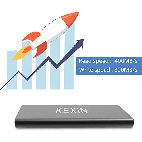  KEXIN 500GB External Solid State Drive Portable SSD High Speed Portable External Storage Ultra-Slim Solid State Drive for PC, Mac, Xbox & PS4
