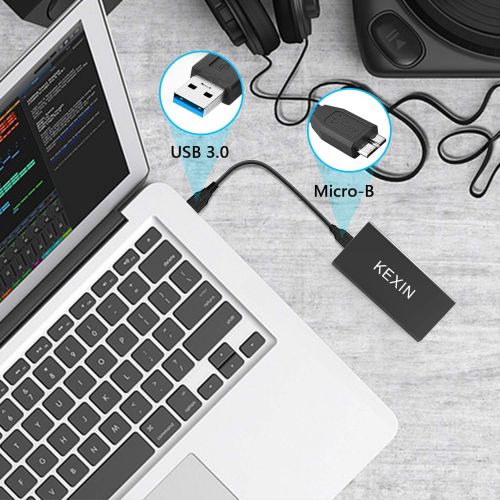  KEXIN 500GB External Solid State Drive Portable SSD High Speed Portable External Storage Ultra-Slim Solid State Drive for PC, Mac, Xbox & PS4