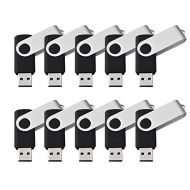 KEXIN 100pcs 1GB USB Flash Drive Bulk Pack USB2.0 Thumb Drive Bundle USB Drives Swivel Design Memory Stick Black