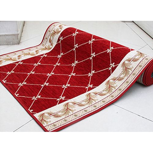  KEYAMA 1 piece High-grade (24Wx35L) Red Grid Acrylic Non-Slip Home Kitchen Floor Comfort Mat Home Decorative area Rugs Hallway Room aisle decorative Runner Fashion Doormat.