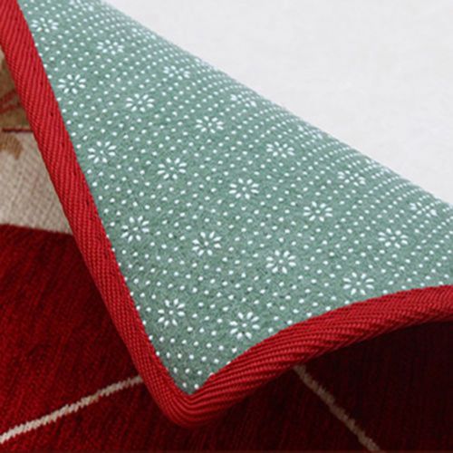  KEYAMA 1 piece High-grade (24Wx35L) Red Grid Acrylic Non-Slip Home Kitchen Floor Comfort Mat Home Decorative area Rugs Hallway Room aisle decorative Runner Fashion Doormat.