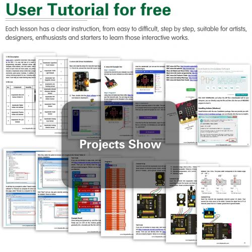  KEYESTUDIO 37 Sensors in 1 Box Starter Kit for BBC Micro:bit with Tutorial (Excluding Micro:bit Board)