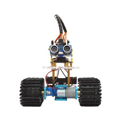  KEYESTUDIO Mini Tank Robot for Arduino Project, DIY Smart Car Kit with Development Board for Arduino UNO R3, Great Educational Stem Toys for Boys and Girls