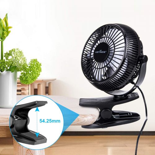  KEYNICE USB Desk Fan, 4 Inch Table Fans, Mini Clip on Fan, Portable Cooling Fan with 2 Speed, USB Powered Stroller Fan, 360° Rotate USB Fan, Personal Quiet Electric Fan for Home Of